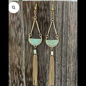 Turquoise and Brass Earrings